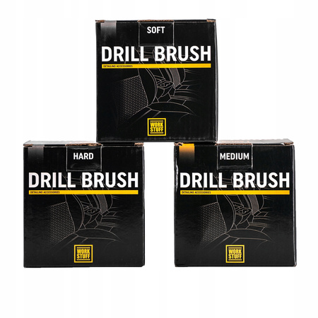 Work Stuff Drill Brush 3-pack - zestaw szczotek na wkrętarkę