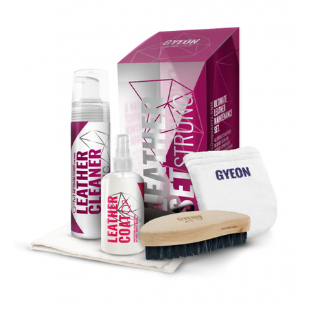 Gyeon Q²M LeatherSet Strong - Zestaw do czyszczenia tapicerki skórzanej