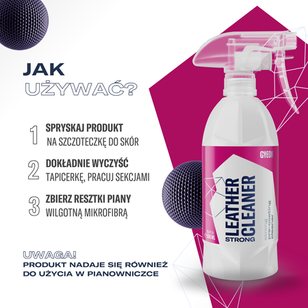 Gyeon Q²M LeatherCleaner Strong 500ml - Silny środek do czyszczenia tapicerki skórzanej