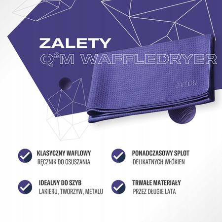 Gyeon Q²M WaffleDryer 40x40 cm – mikrofibra do osuszania i pielęgnacji szyb