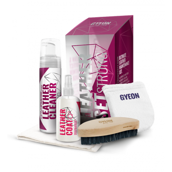 Gyeon Q²M LeatherSet Strong - Zestaw do czyszczenia tapicerki skórzanej