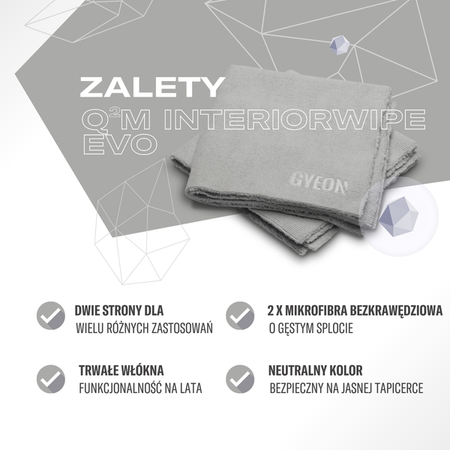 GYEON Q²M Interior Wipe EVO 2-pak – mikrofibry do wnętrza samochodu